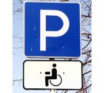 Дорожный знак "Парковка для инвалидов". Полный комплект для установки